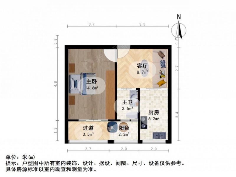 南京我爱我家珠江路 · 珠江路551号-653号（单号） · 1室 · 1厅第8张图