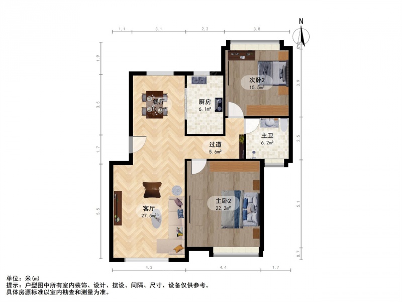 岔路口 · 明月港湾彩云湾 · 2室 · 1厅二手房