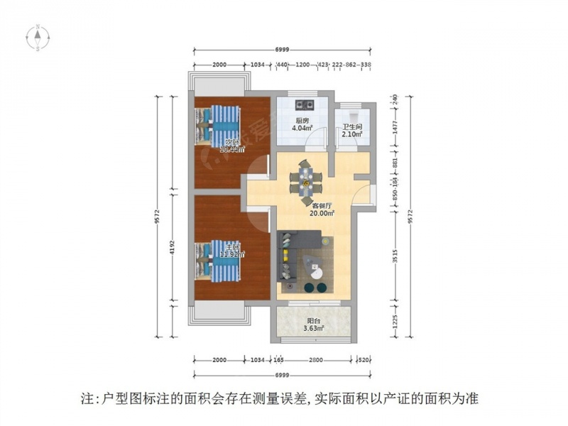 苏州我爱我家水韵新苑 两室通透户型 采光无遮挡 看房方便 随时可看第13张图