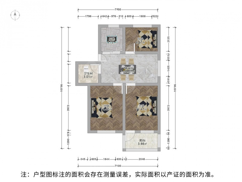 南门·南环西路27号·3室·1厅二手房