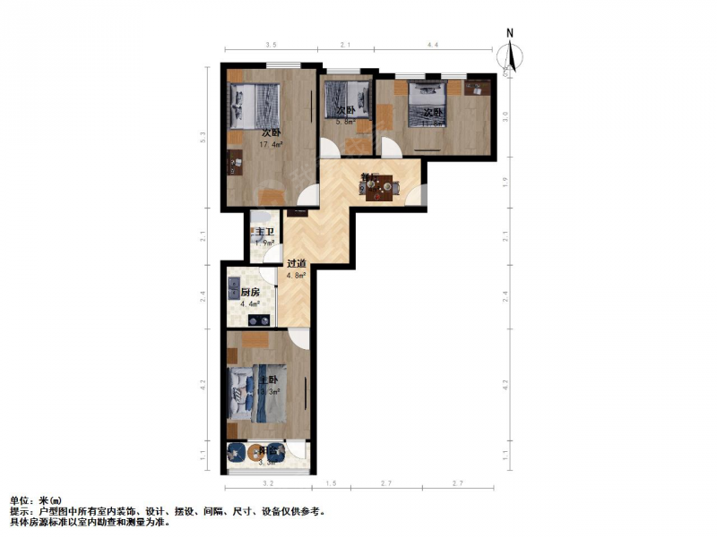 南京我爱我家珠江路 · 进香河路6号-16号（双） · 4室 · 1厅第13张图