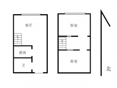 南京我爱我家应天大街 · 弘瑞广场公寓 · 2室 · 1厅 总价低 跃层