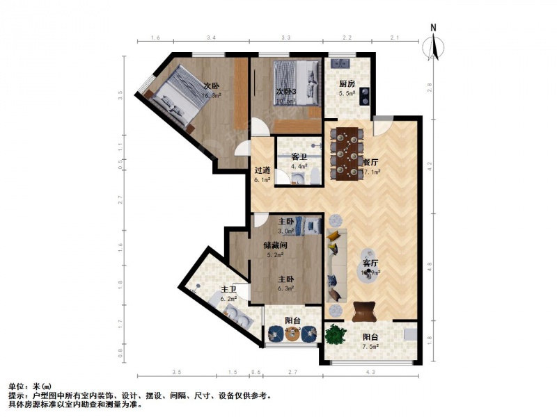 江东 · 天水滨江（西片） · 3室 · 2厅二手房