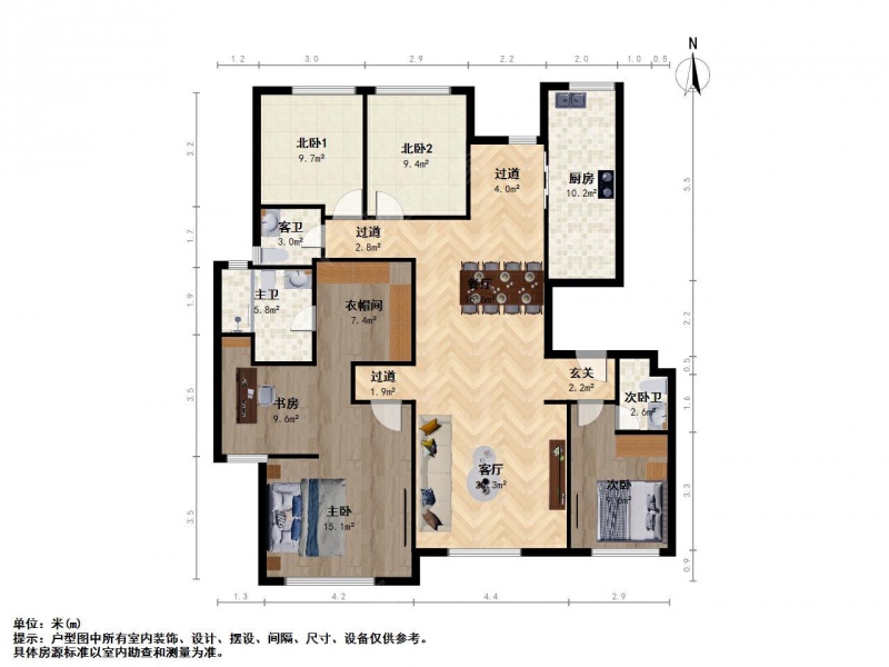 南京我爱我家仙林湖高科荣境二期178大平层 开发商精装修 好楼层 全新未入住第18张图