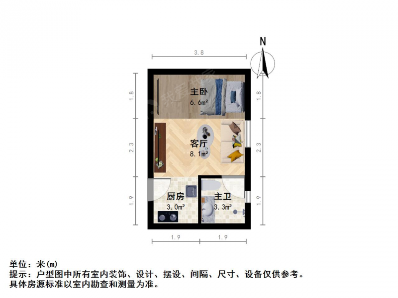 南京我爱我家金马郦城一室一厅第7张图