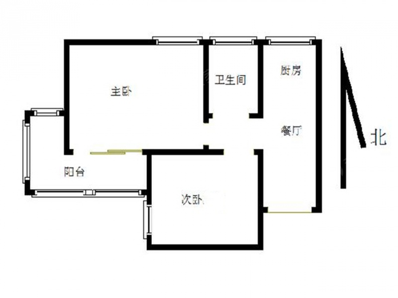 汉中门 · 梅花里 · 2室 · 1厅