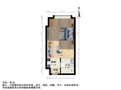 南京我爱我家奥体新城 · 紫鑫国际公寓 · 1室 · 1厅