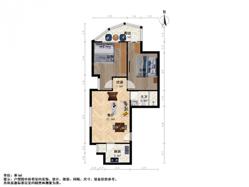 南京我爱我家证大峰云府（二期）二室一厅非毛坯两房视野棒户型方正第9张图