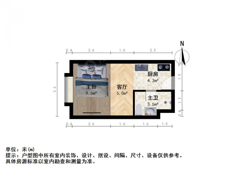 南京我爱我家高新 · 招商兰溪谷公寓 · 1室 · 1厅第1张图