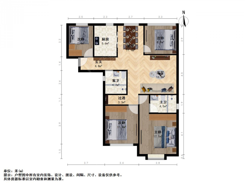 苏州我爱我家东渡湖韵青城花园 四房两厅 简装出租 赠送多多 看房方便第11张图