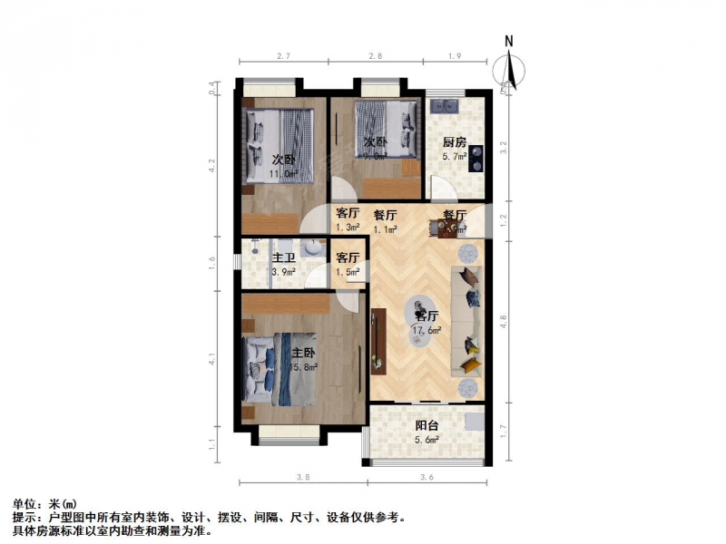 整租·仙林湖·万科金色领域·3室租房