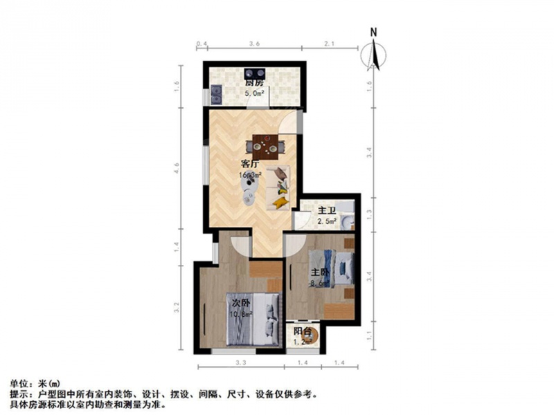 南京我爱我家热河南路 · 证大大拇指广场 · 2室 · 1厅第9张图