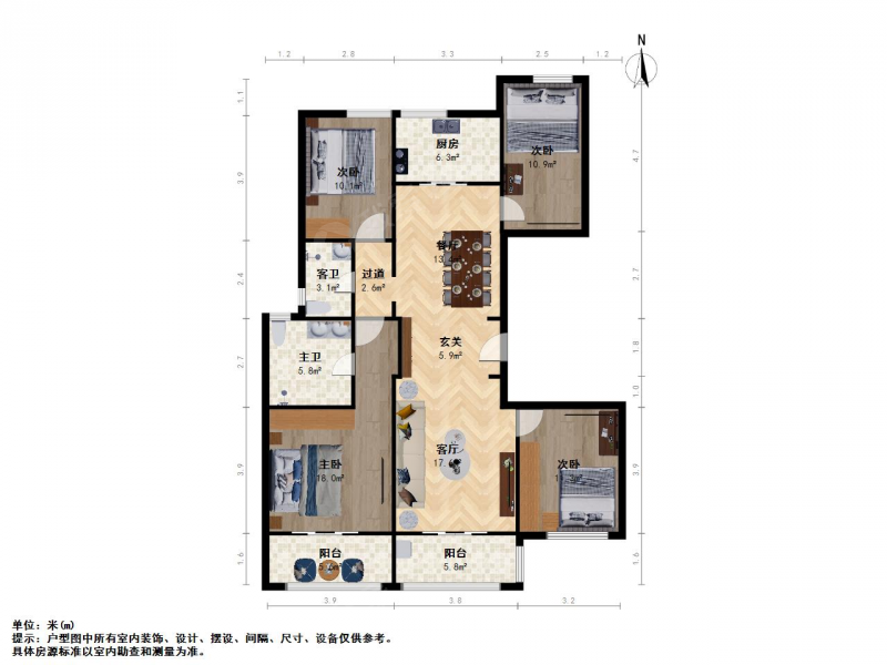 苏州我爱我家万宝商圈 长安府婚装四房自住保养好 楼层采光无遮挡第18张图