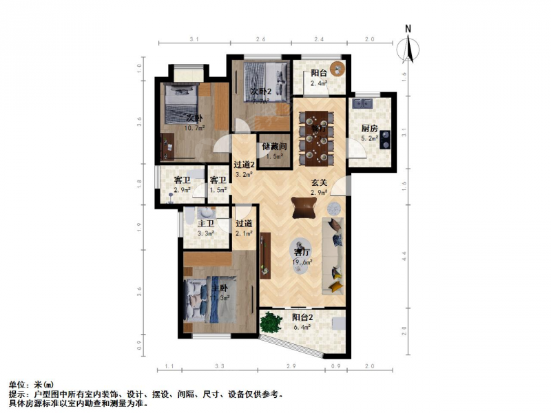 整租·吴江太湖新城·太湖鼎城花园·3室租房