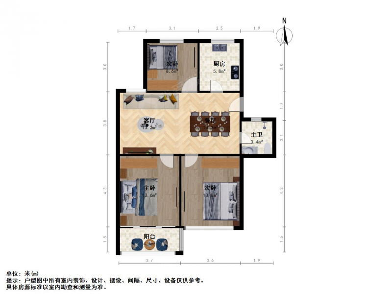 苏州我爱我家新上姑香苑三室二厅一卫，带独库，采光刺眼第13张图