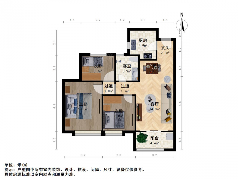 南京我爱我家麒麟门 · 西岗家园（北区） · 3室 · 2厅第13张图