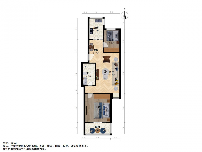 南京我爱我家三牌楼 福建路 新亚苑2000年南北小两房中间楼层正规成型第12张图