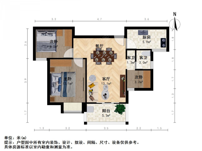 南京我爱我家燕子矶新城，电梯三房，全明方正，看房随时，产权清晰，次新房第15张图