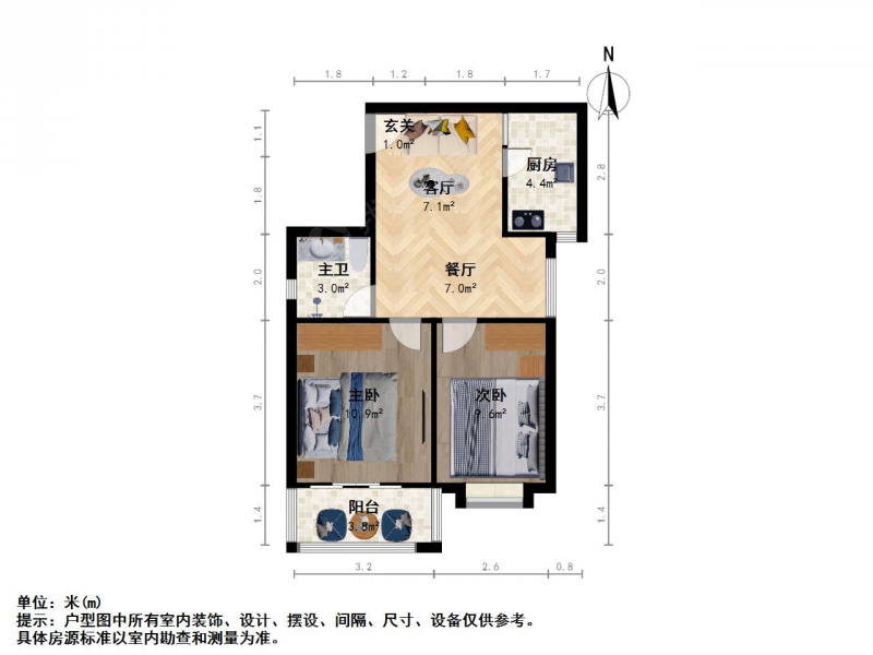 南京我爱我家玄武区月苑兴贤佳园-修贤苑二室一厅电梯两房双南户型第10张图