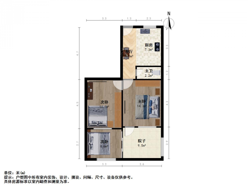 大桥南路四平路建宁路安乐村三室一厅一楼带院子可开门二手房