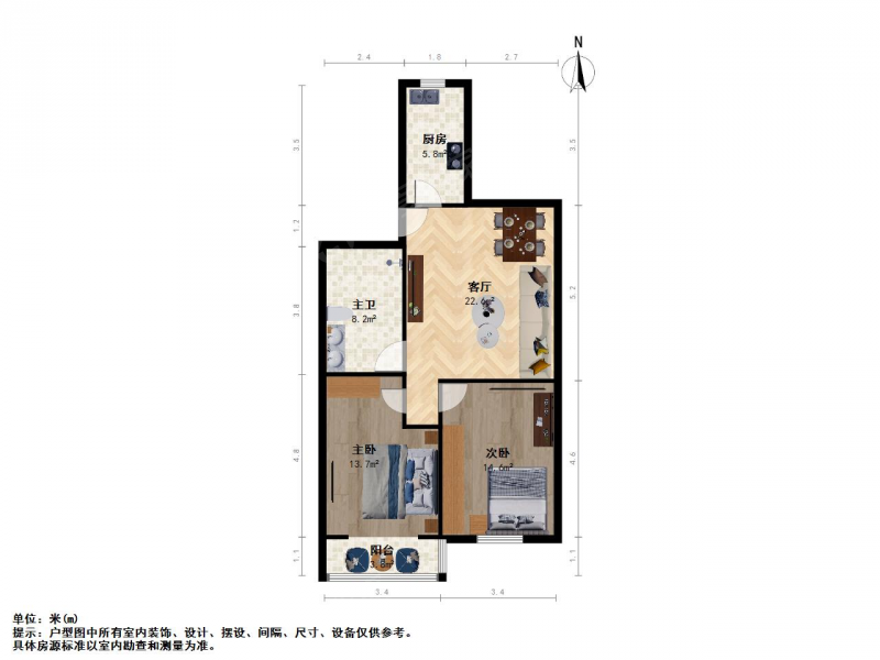 南京我爱我家福建路 西瓜圃桥 三牌楼小区（FS*）二室一厅电梯房第10张图