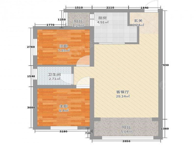 体育南路·千禧锦绣苑·2室·2厅