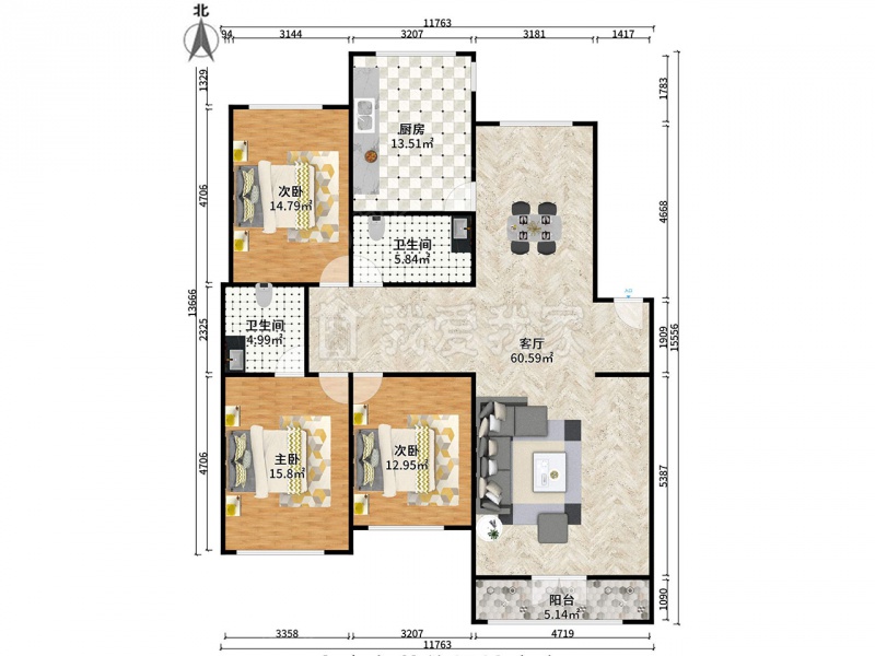 新村街 · 福建里 · 3室 · 2厅