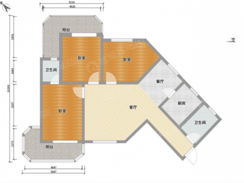 整租·桃园南路·双塔西街建业小区·3室租房