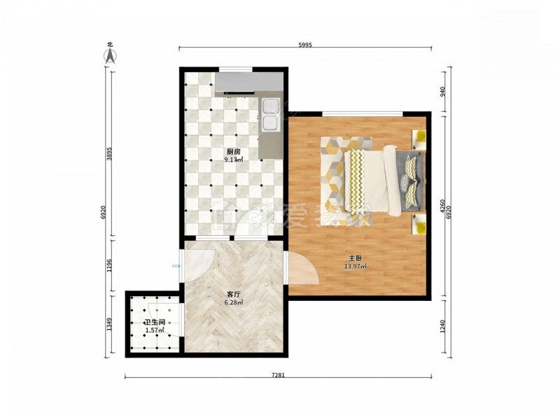 整租·建昌道街·建昌里·1室·1厅