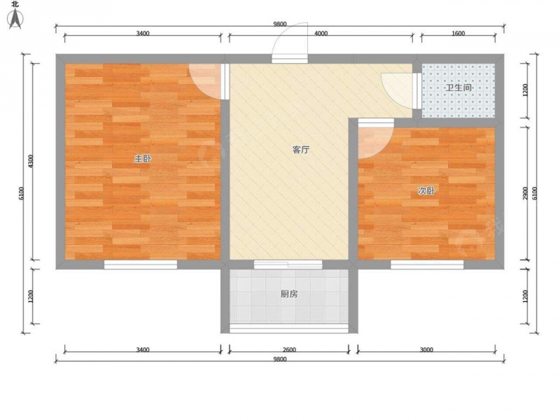 太原我爱我家迎泽迎泽公园新建南路医科大宿舍南区2室1厅第8张图