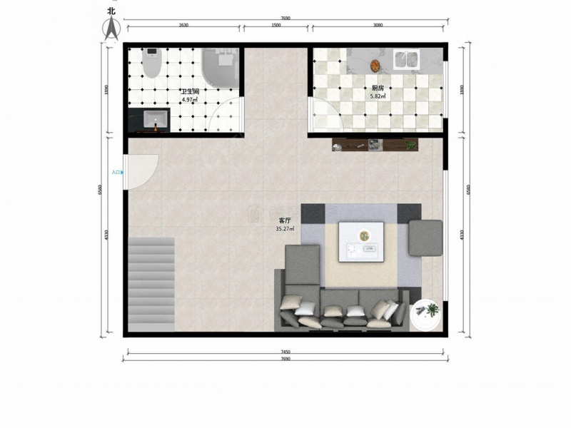新立街 · 蓝庭公寓 · 2室 · 1厅