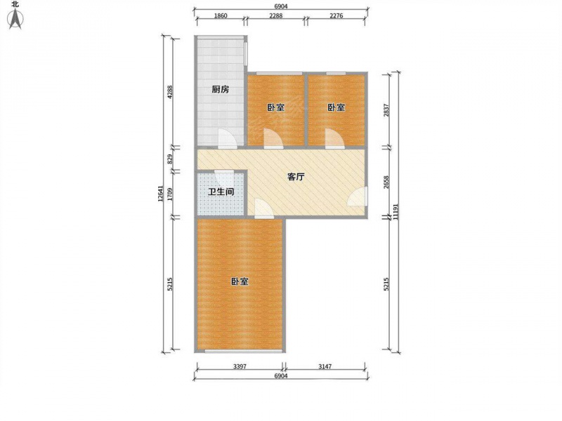 太原我爱我家漪汾街漪汾苑锦绣庄 3室1厅  小三居 低楼层 南北通透第9张图