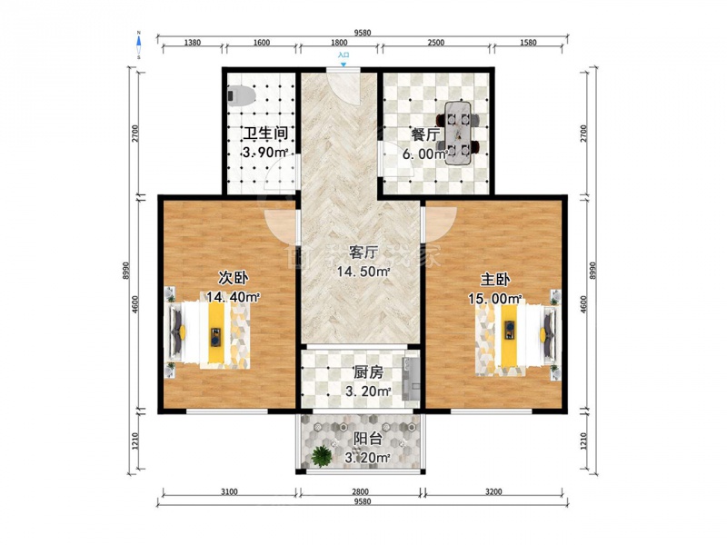 东丽区万新街万隆花园一区2室1厅