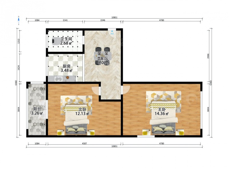越秀路街·江门里·2室·1厅二手房