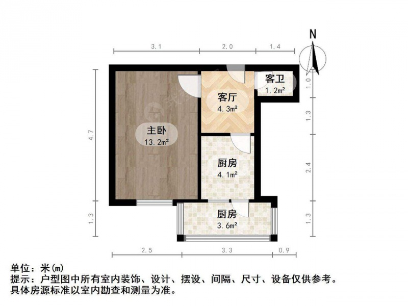 太原我爱我家杏花岭半坡东西街羊市街10号楼（41中）1室1厅第7张图