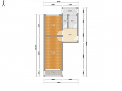 太原我爱我家此房户型为2室1厅1卫，建筑面积为72.85平米，朝向为南北