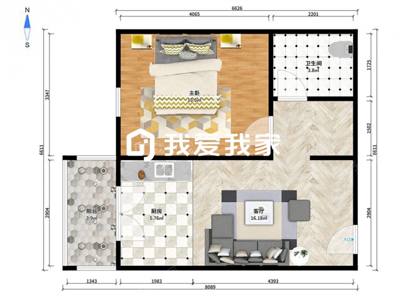 天津我爱我家田园小区阳面大中独 中间楼层 精装修紧邻地铁第7张图