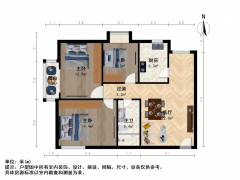 太原我爱我家大三居室；户型方正