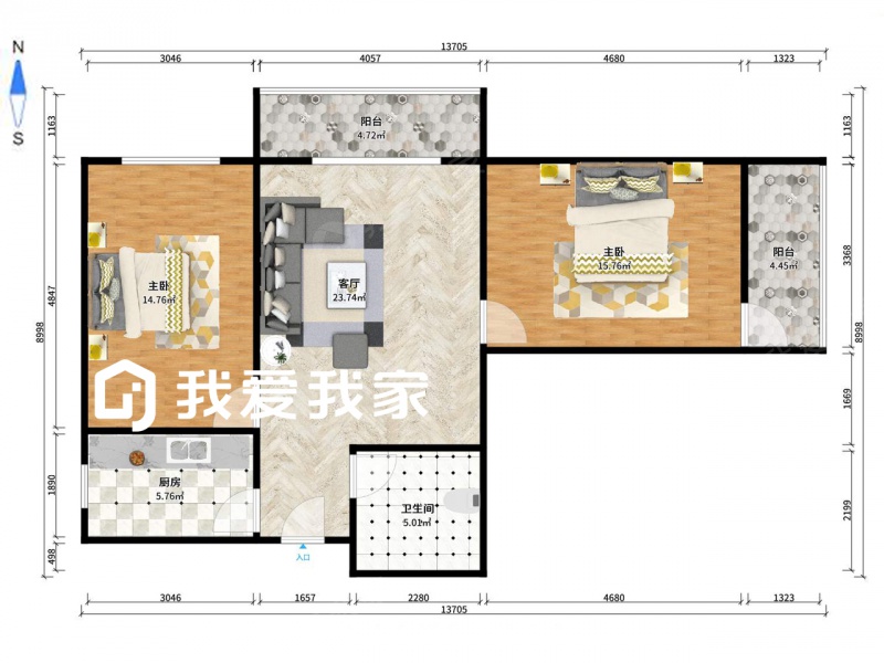 榆关道旁，宝利园小区，两室全齐，价格优惠