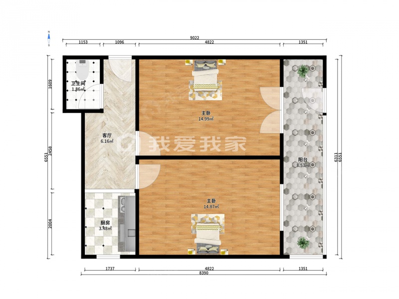 月环里 · 2室 · 1厅  鞍山西道、百脑汇、一附属二手房