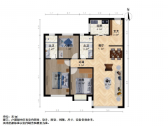 太原我爱我家新上吾悦好楼层精装三居室，采光好，户型好，高楼层