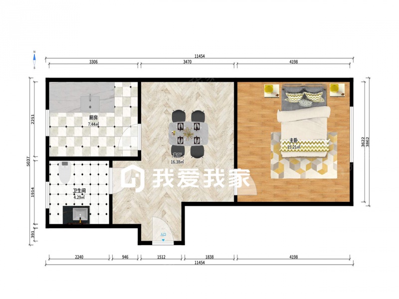陈塘庄街 · 七贤南里（公寓） · 1室 · 1厅