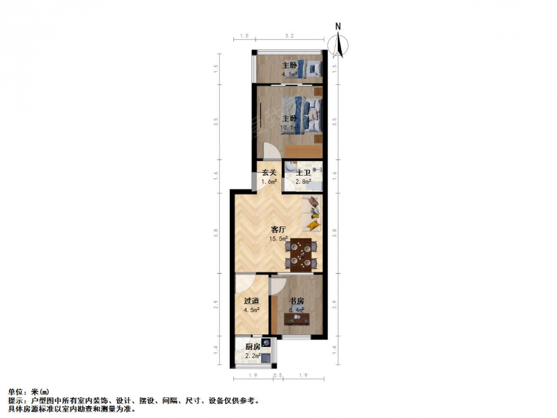 太原我爱我家漪汾街 安装公司宿舍 大红本  南北户型第9张图