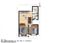 太原我爱我家平阳南路嘉隆明城 精装2居室户型