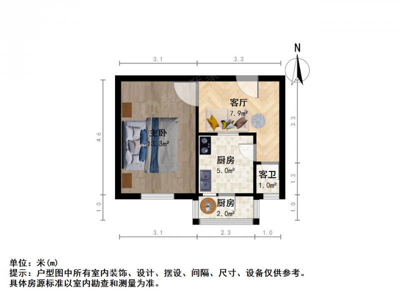 整租·老军营·菜园西街老军营南区·1室租房